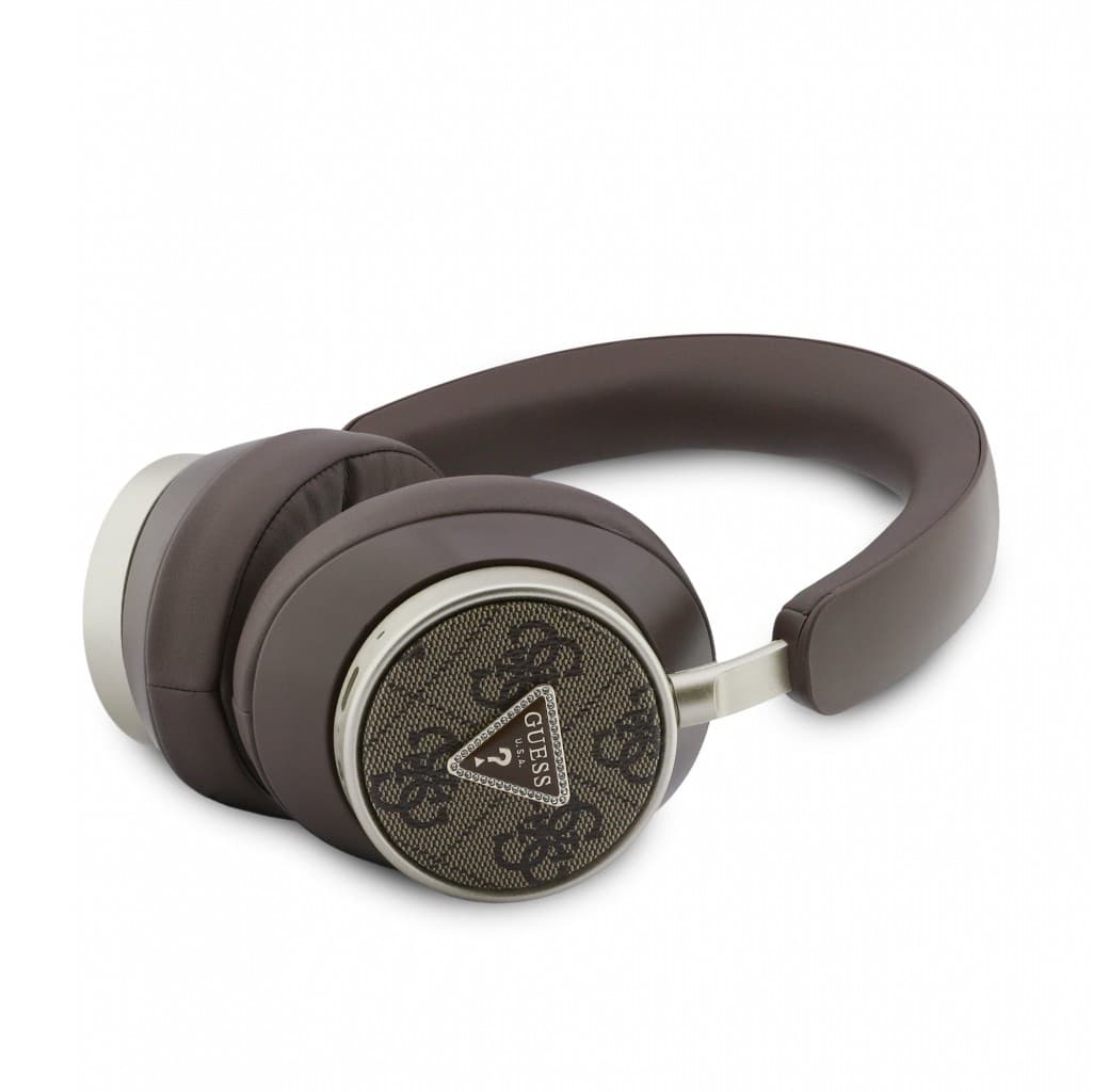 Bezdrátová Sluchátka Guess PU 4G Triangle Logo ENC Brown - náhled 3