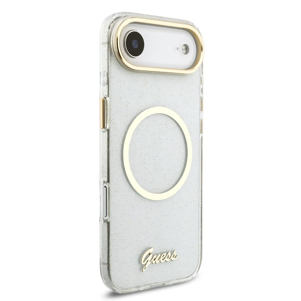 Zadní kryt Guess IML Glitter Script Strap MagSafe pro iPhone Air Transparent - náhled 3