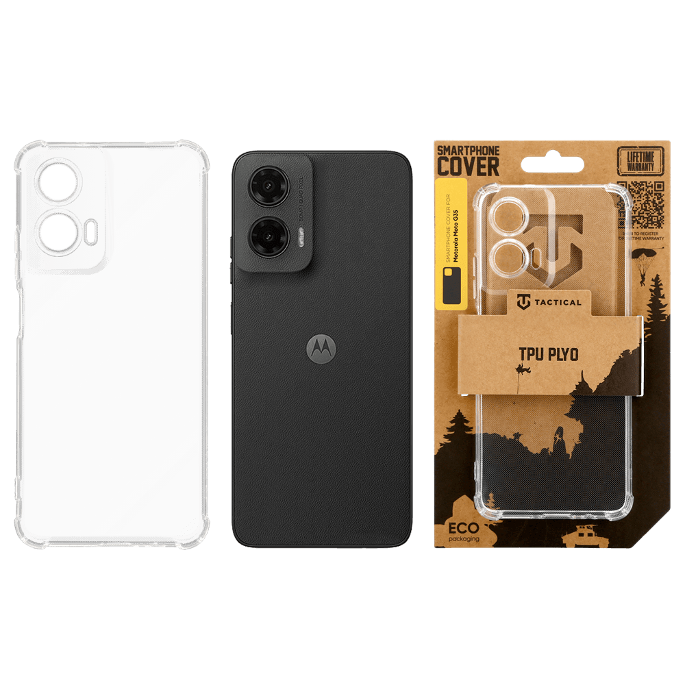 Zadní kryt Tactical TPU Plyo pro Motorola G35 Transparent - náhled 3