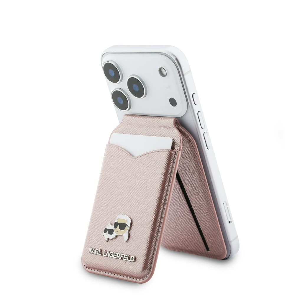 Peněženka se Stojanem Karl Lagerfeld Mirror MagSafe Cardslot Pink - náhled 3