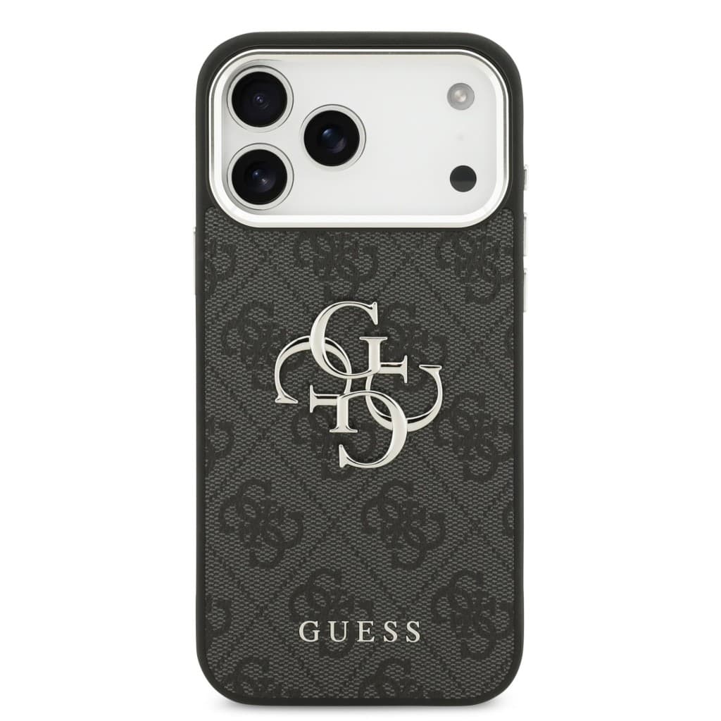 Zadní kryt Guess PU 4G Metal Logo pro iPhone 17 Pro Max Silver Black - náhled 3