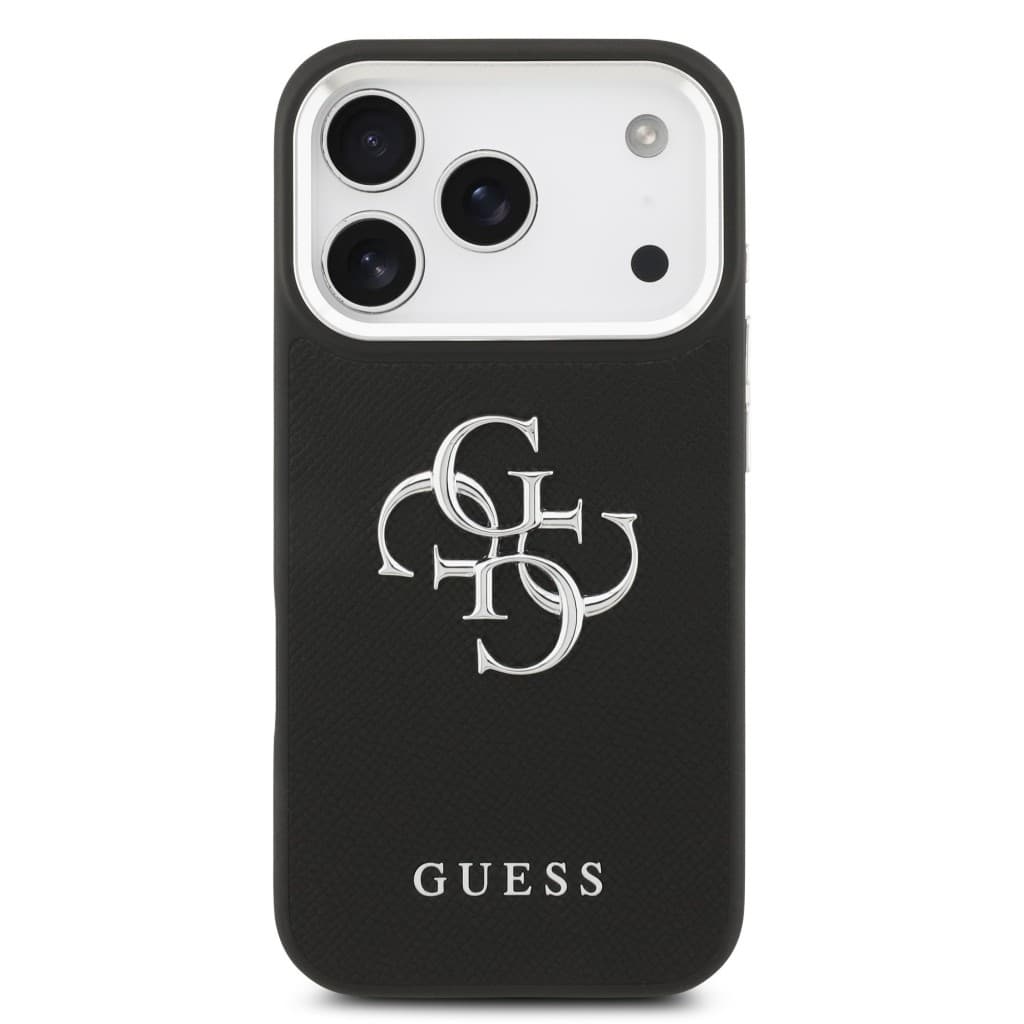 Zadní kryt Guess PU Grained 4G Metal Logo pro iPhone 17 Pro Black - náhled 3