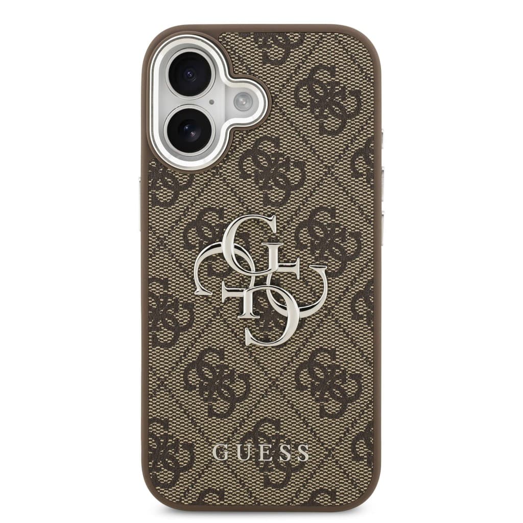 Zadní kryt Guess PU 4G Metal Logo pro iPhone 17 Silver Brown - náhled 3