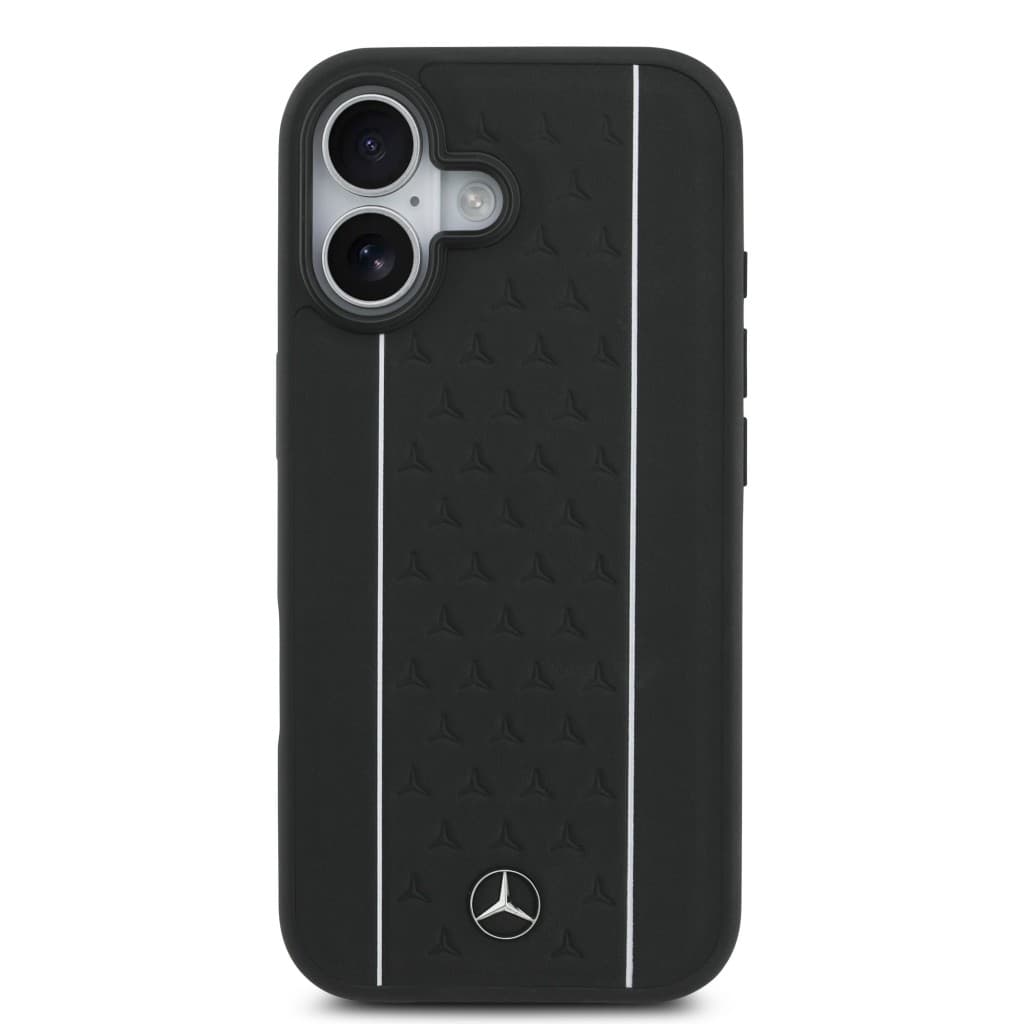Zadní kryt Mercedes Leather Star Pattern and Stripes MagSafe pro iPhone 17 Black/White - náhled 3