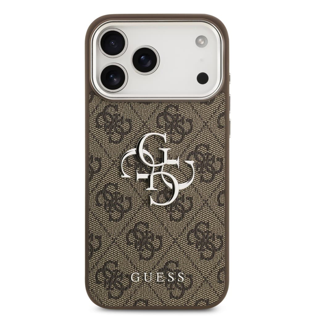 Zadní kryt Guess PU 4G Metal Logo pro iPhone 17 Pro Max Silver Brown - náhled 3