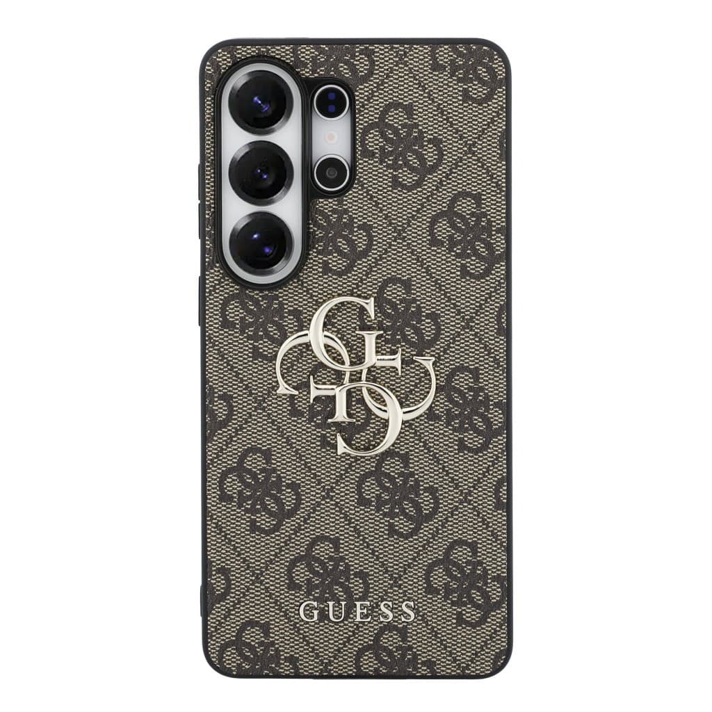 Zadní kryt Guess PU 4G Metal Logo pro Samsung Galaxy S26 Ultra hnědý - náhled 3