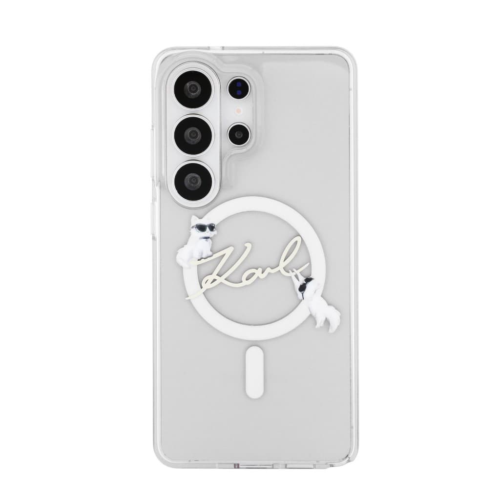 Zadní kryt Karl Lagerfeld IML Choupette Karl Script Logo Magnetic pro Samsung Galaxy S26 Ultra průhledný - náhled 3