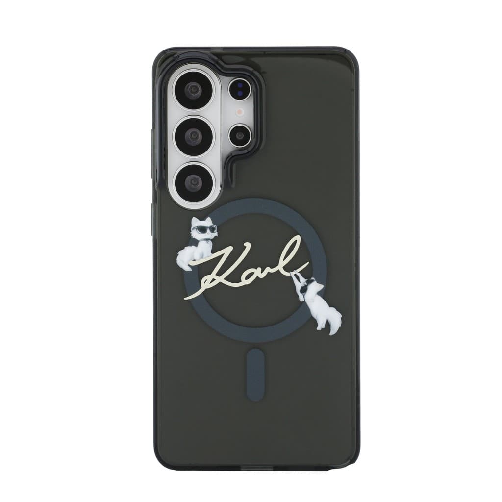 Zadní kryt Karl Lagerfeld IML Choupette Karl Script Logo Magnetic pro Samsung Galaxy S26 Ultra černý - náhled 3