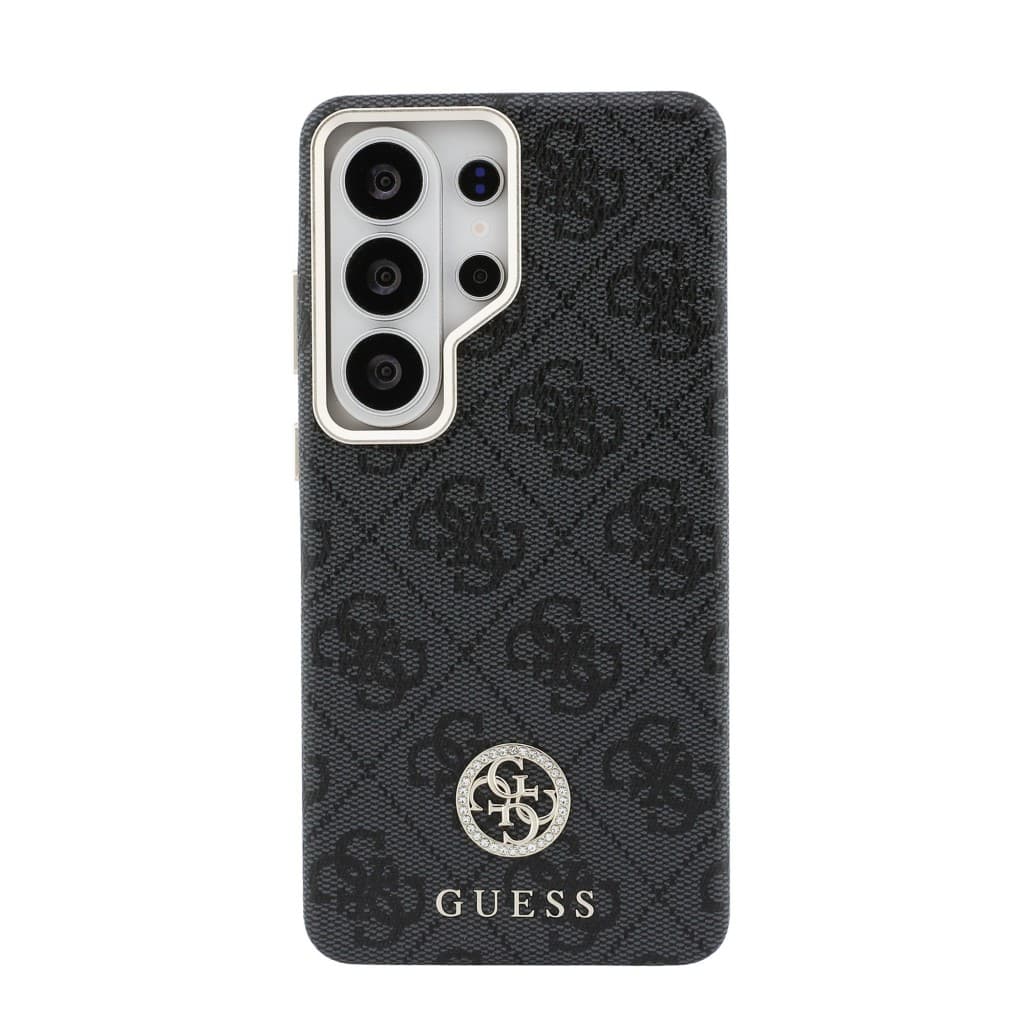 Zadní kryt Guess PU Leather 4G Strass Logo Gold Frame Magnetic pro Samsung Galaxy S26 Ultra černý - náhled 3