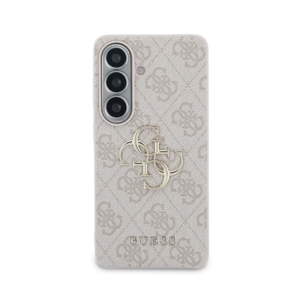 Zadní kryt Guess PU 4G Metal Logo pro Samsung Galaxy S26 růžový - náhled 3