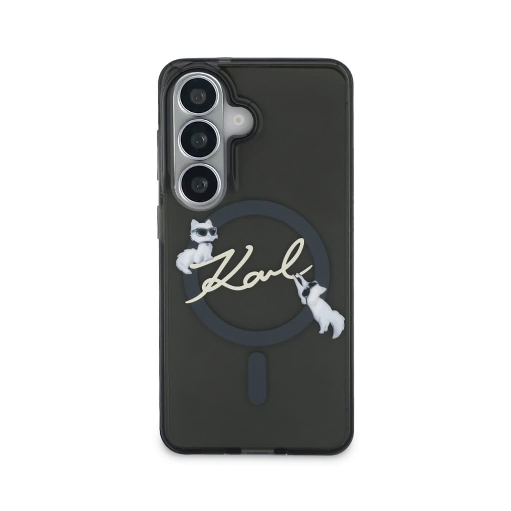 Zadní kryt Karl Lagerfeld IML Choupette Karl Script Logo Magnetic pro Samsung Galaxy S26 černý - náhled 3