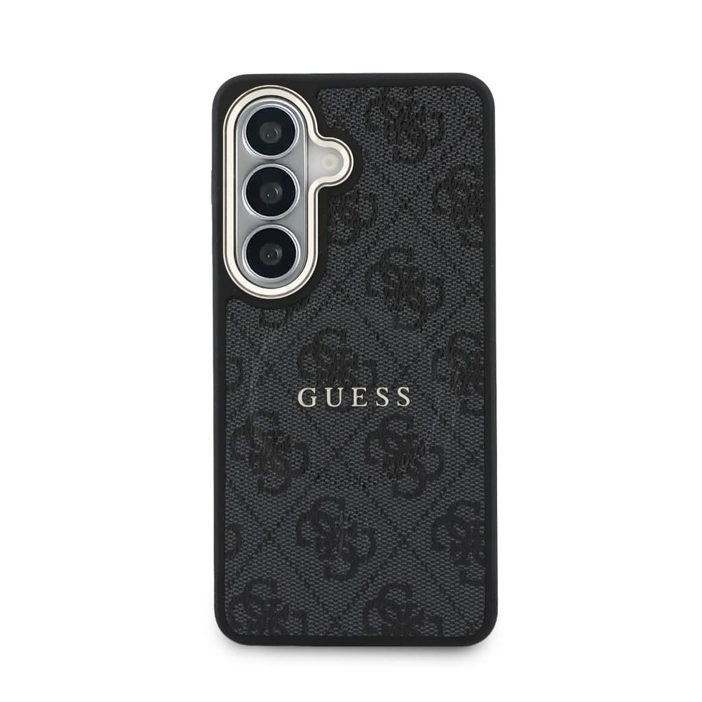 Zadní kryt Guess PU Leather 4G Gold Frame Magnetic pro Samsung Galaxy S26 černý - náhled 3