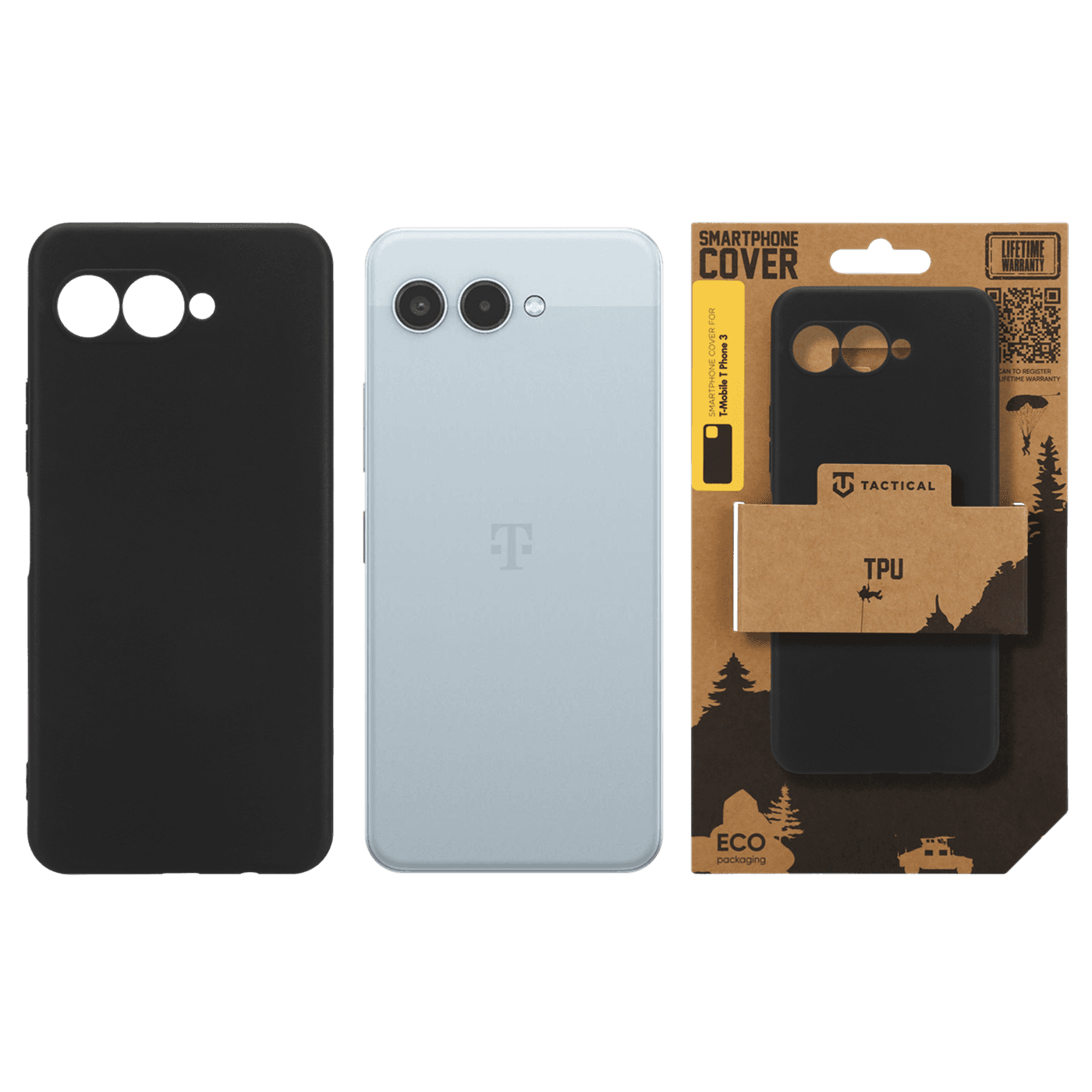 Kryt Tactical TPU pro T-Mobile T Phone 3 černý - náhled 3