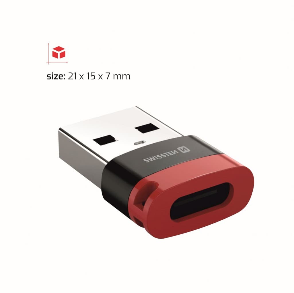 Nabíjecí adaptér s blokací dat Swissten dataguard usb-a (samec) / usb-c (samice) černý - náhled 3