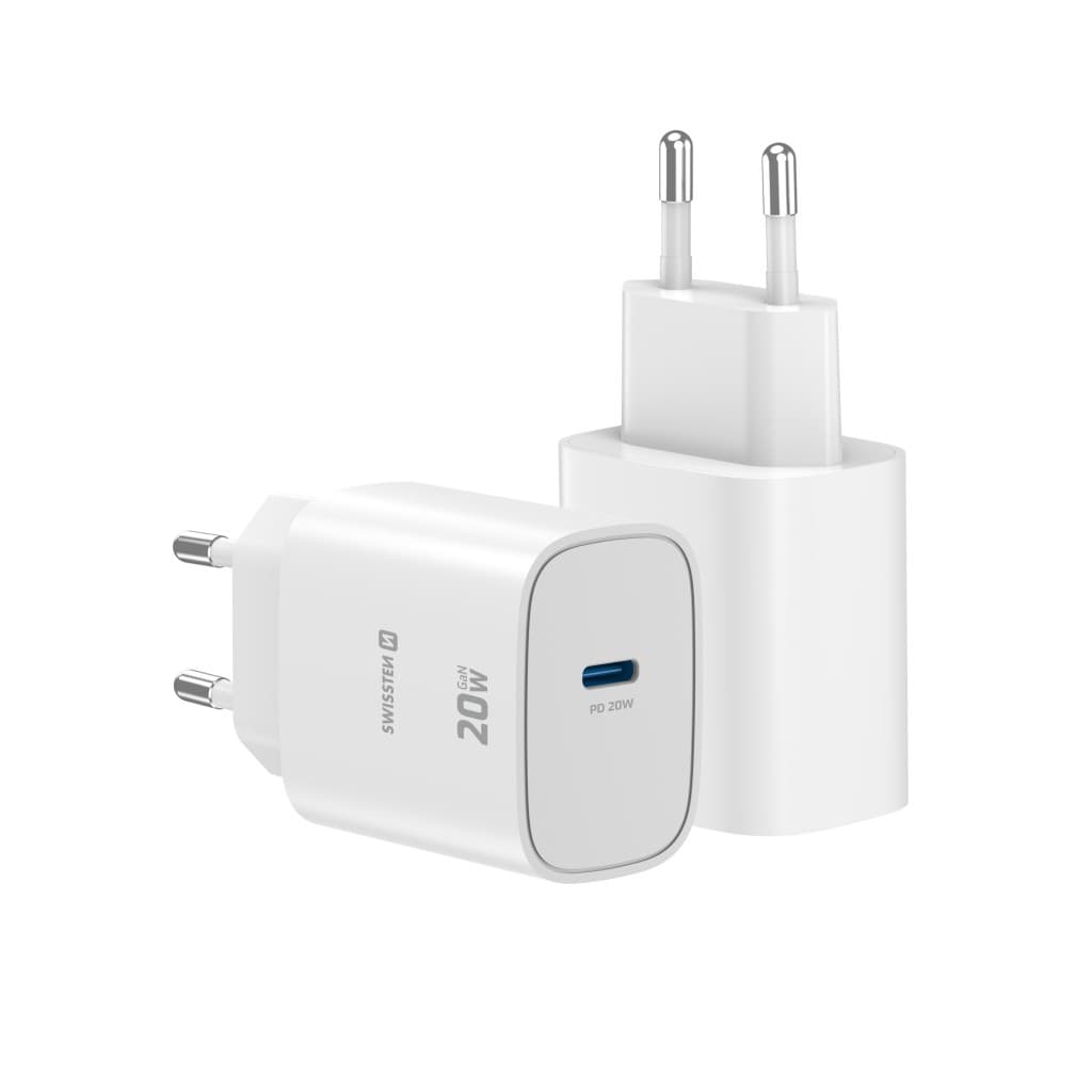 Adaptér Swissten Edge Gan 1x USB-C PD 20W bílý - náhled 3