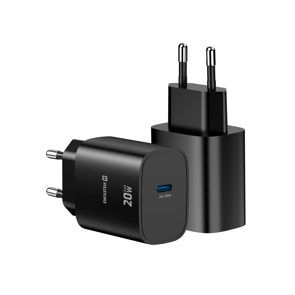 Adaptér Swissten Edge Gan 1x USB-C PD 20w černý - náhled 3