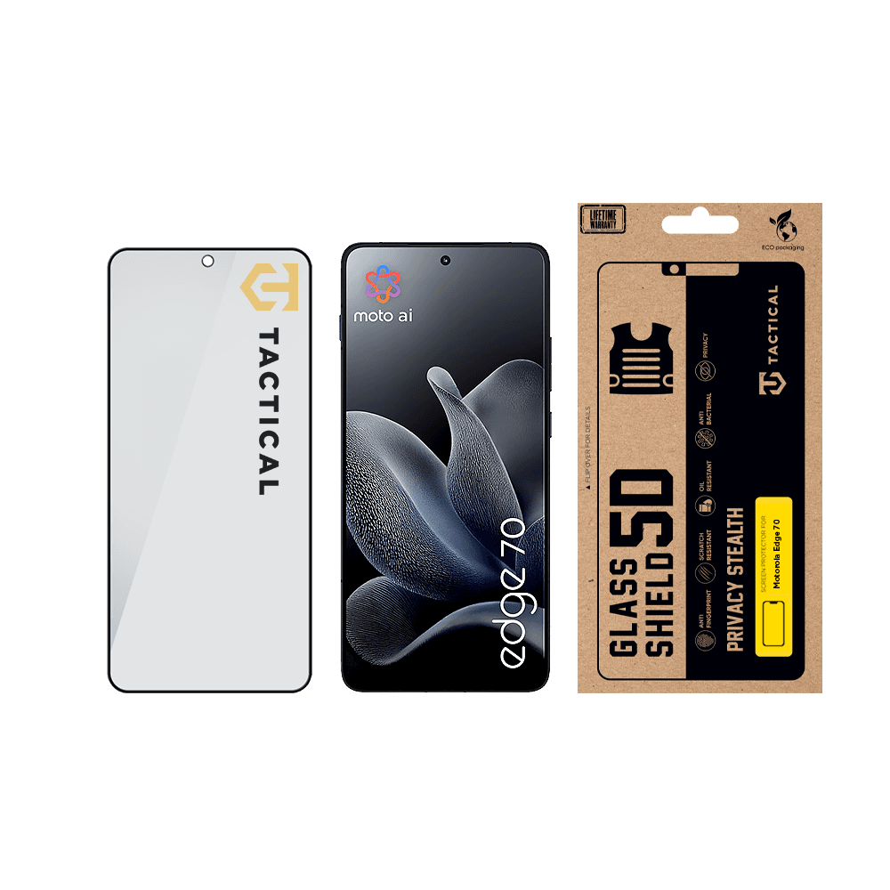 Tvrzené sklo Tactical Glass Shield Privacy Stealth 5D pro Motorola Edge 70 černé - náhled 3