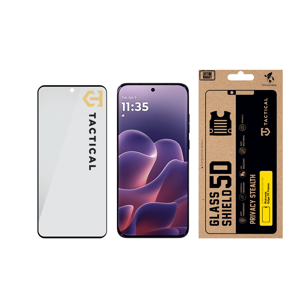Tvrzené sklo Tactical Glass Shield Privacy Stealth 5D pro Motorola Edge 70 Fusion černé - náhled 3
