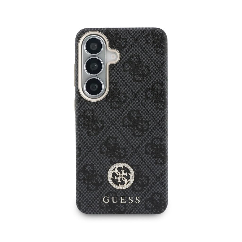 Zadní kryt Guess PU Leather 4G Strass Logo Gold Frame Magnetic pro Samsung Galaxy S26 černý - náhled 3