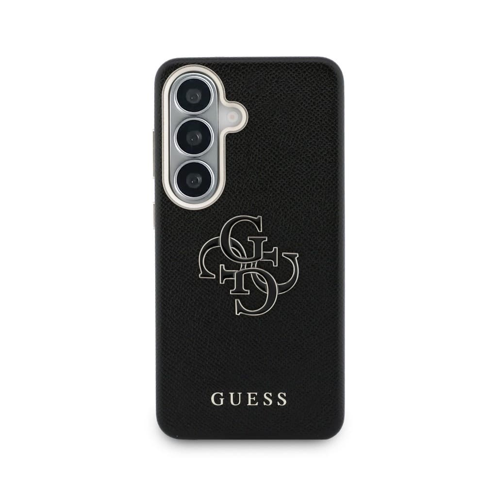 Zadní kryt Guess PU 4G Resin Metal Logo pro Samsung Galaxy S26+ černý - náhled 3