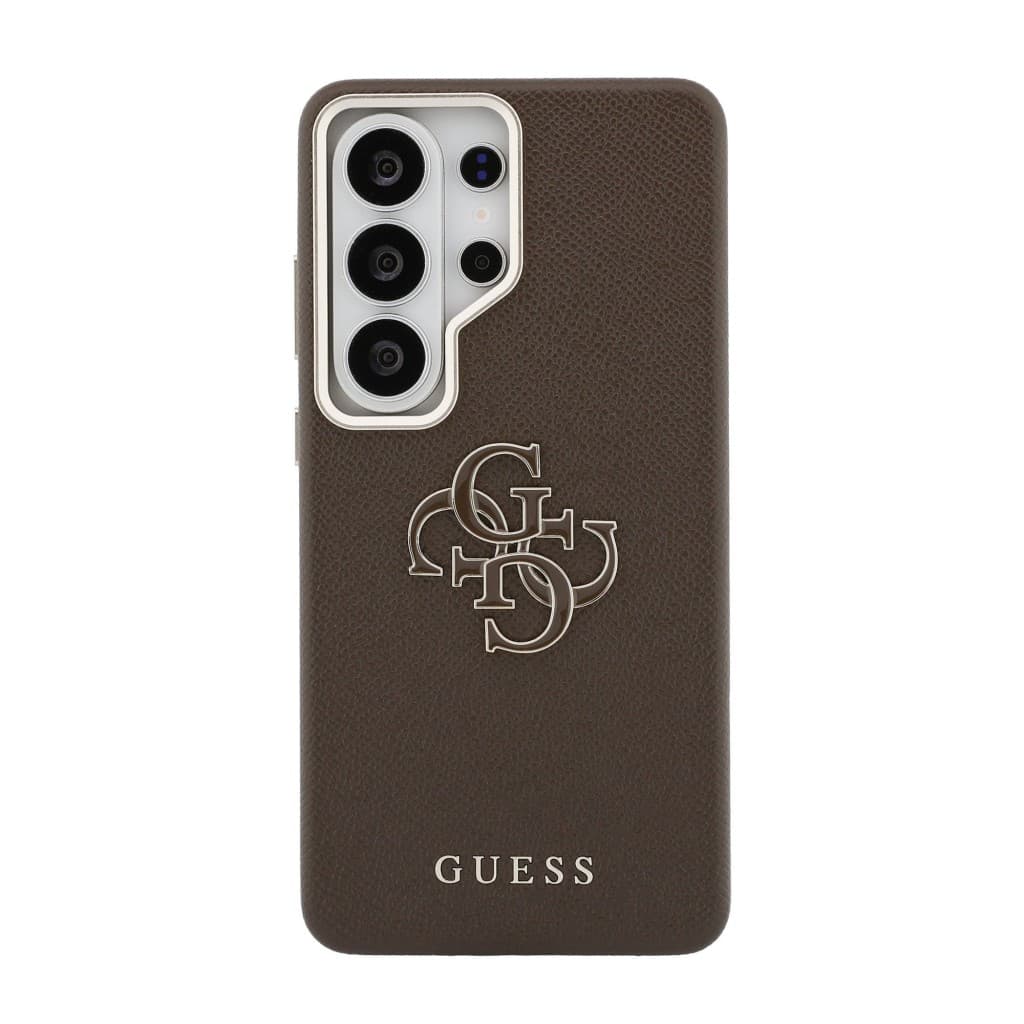 Zadní kryt Guess PU 4G Resin Metal Logo pro Samsung Galaxy S26 Ultra hnědý - náhled 3