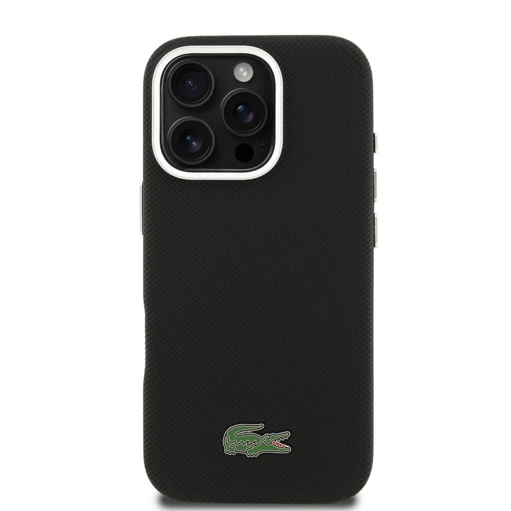 Zadní kryt Lacoste PVC Iconic Petit Pique Metal Logo MagSafe pro iPhone 16 Pro Max černý - náhled 3