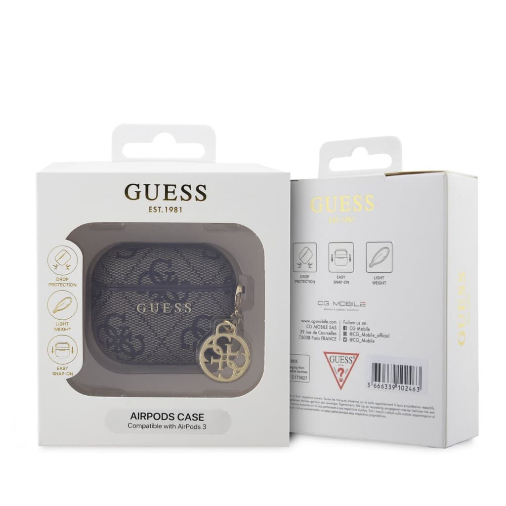 Pouzdro Guess 4G PU Charm pro AirPods 3 hnědé - náhled 3