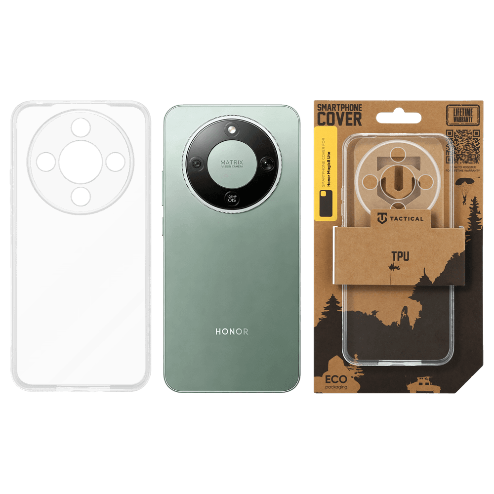 Kryt Tactical TPU pro Honor Magic8 Lite průhledný - náhled 3