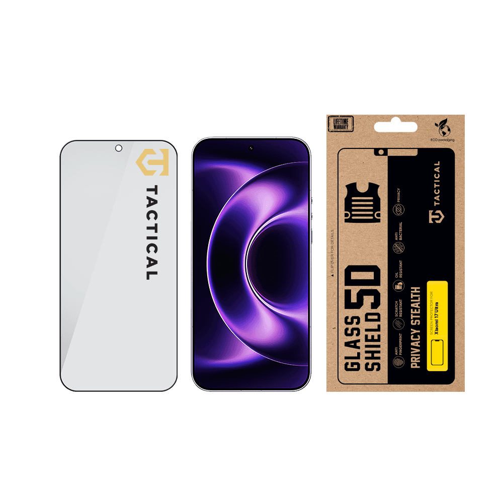 Tvrzené sklo Tactical Glass Shield Privacy Stealth 5D pro Xiaomi 17 Ultra černé - náhled 3