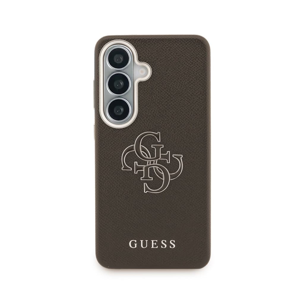 Zadní kryt Guess PU 4G Resin Metal Logo pro Samsung Galaxy S26+ hnědý - náhled 3