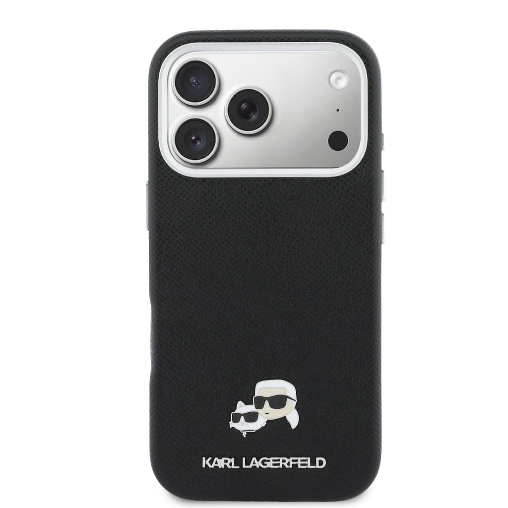 Zadní kryt Karl Lagerfeld PU Karl and Choupette Heads Pins MagSafe pro iPhone 17 Pro Max černý - náhled 3