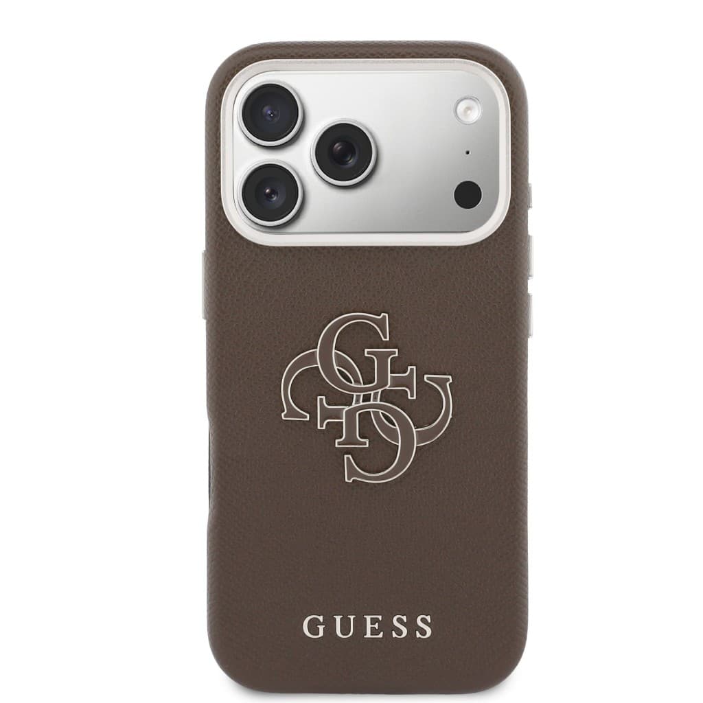 Zadní kryt Guess PU Resin Logo pro iPhone 17 Pro Max hnědý - náhled 3