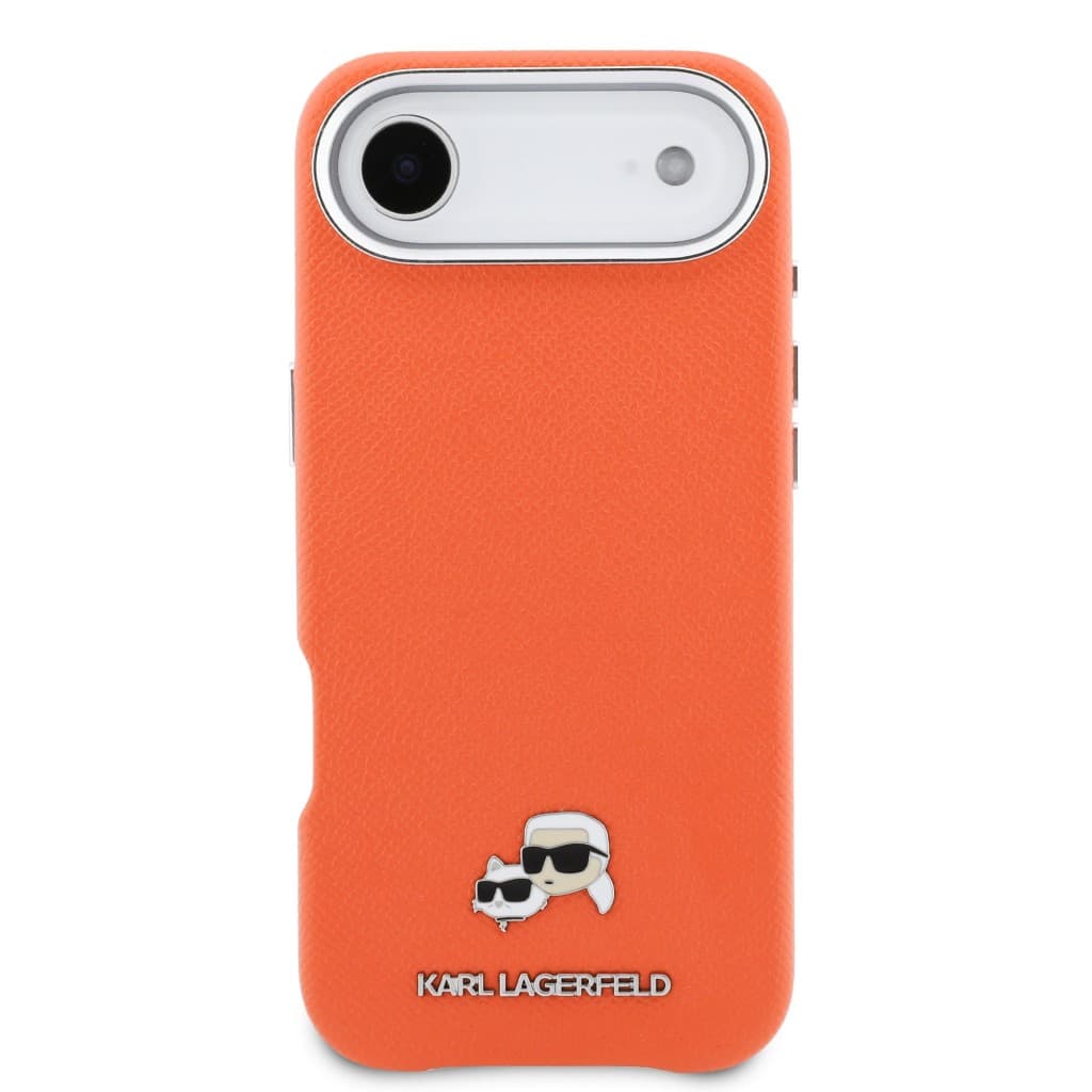 Zadní kryt Karl Lagerfeld PU Karl and Choupette Heads Pins MagSafe pro iPhone Air oranžový - náhled 3