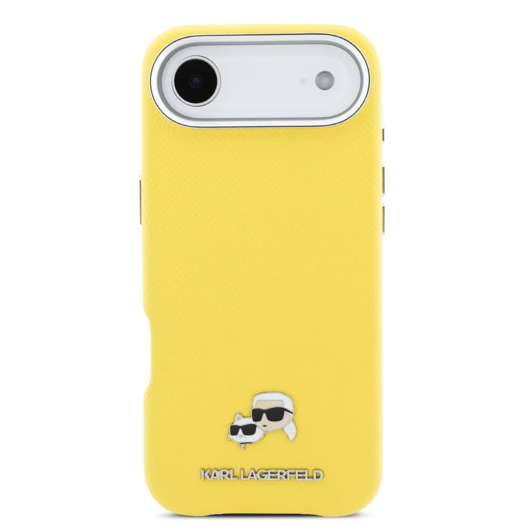 Zadní kryt Karl Lagerfeld PU Karl and Choupette Heads Pins MagSafe pro iPhone Air žlutý - náhled 3