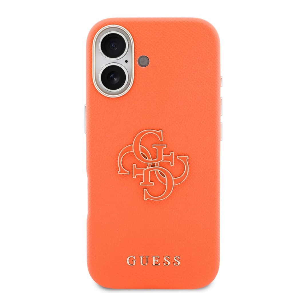 Zadní kryt Guess PU Resin Logo pro iPhone 17 oranžový - náhled 3