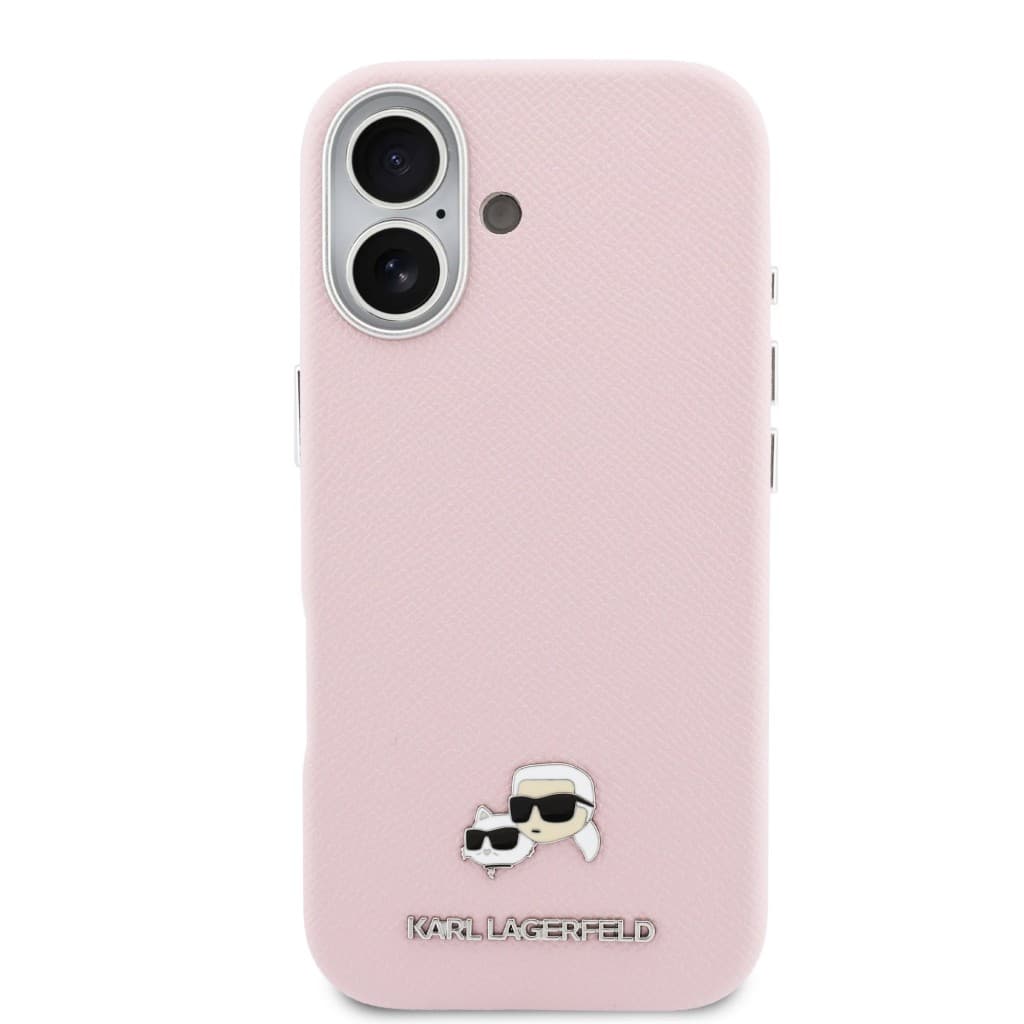 Zadní kryt Karl Lagerfeld PU Karl and Choupette Heads Pins MagSafe pro iPhone 17 růžový - náhled 3
