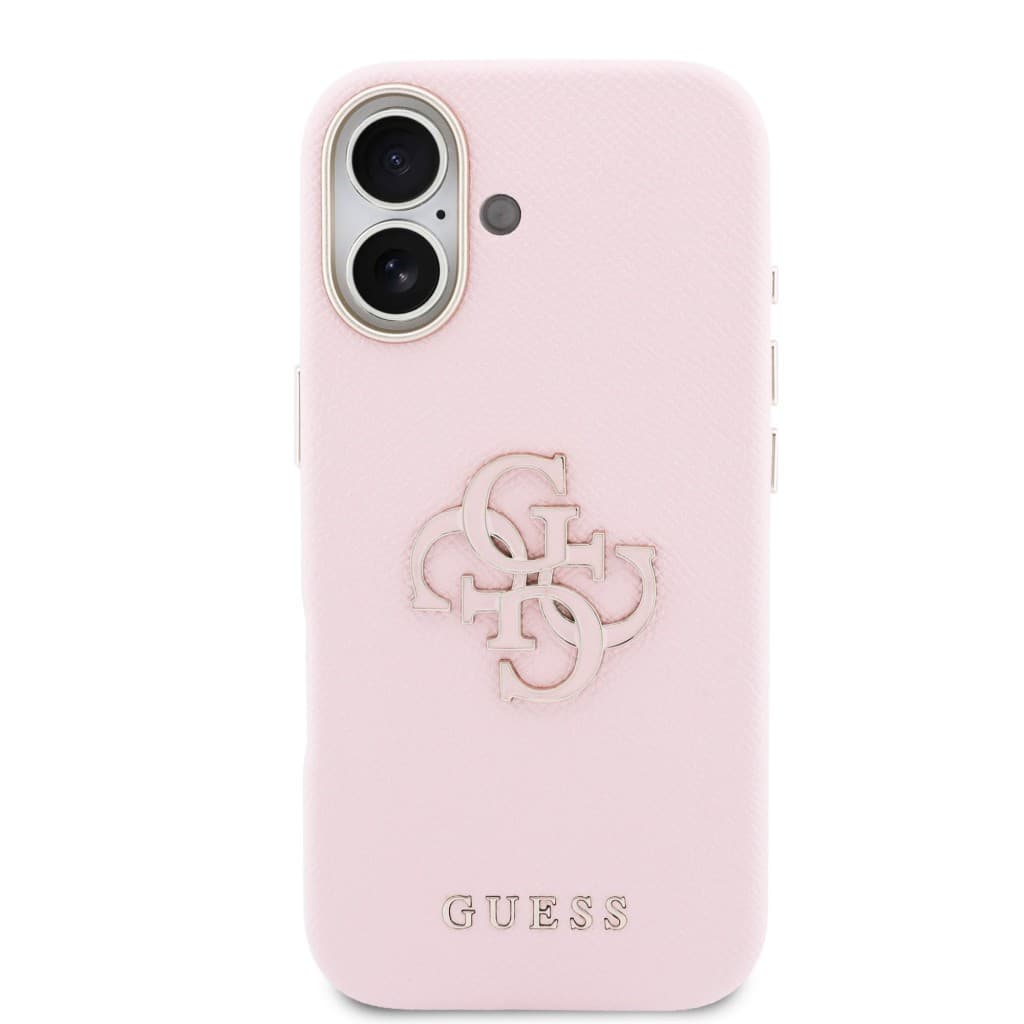Zadní kryt Guess PU Resin Logo pro iPhone 17 růžový - náhled 3