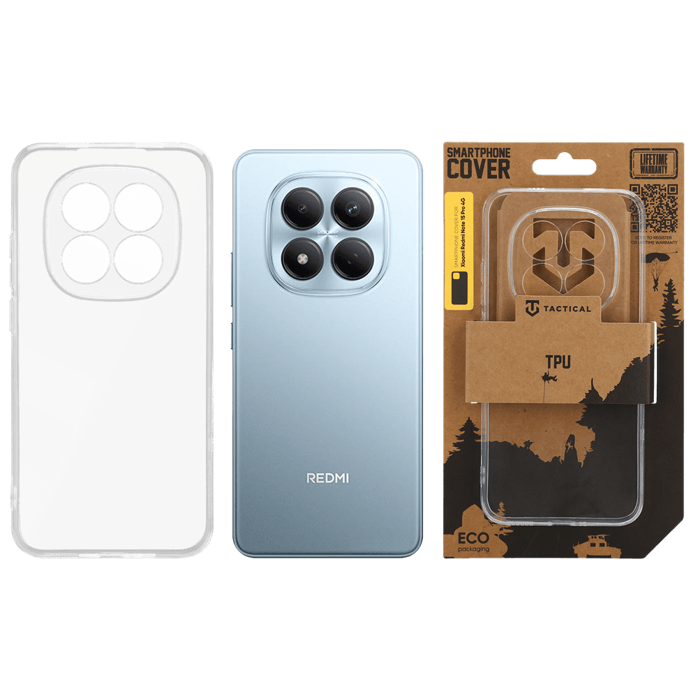 Kryt Tactical TPU pro Xiaomi Redmi Note 15 Pro 4G průhledný - náhled 3