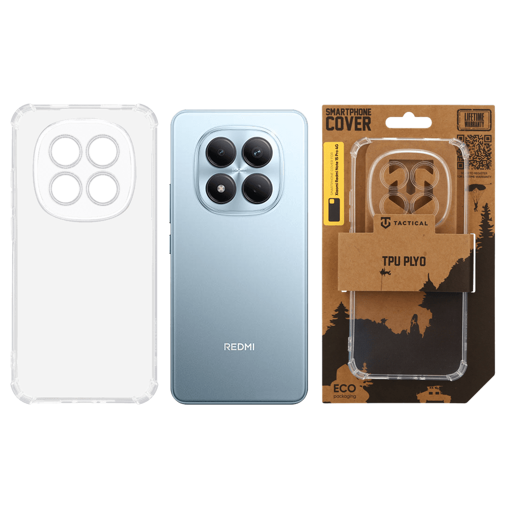 Kryt Tactical TPU Plyo pro Xiaomi Redmi Note 15 Pro 4G průhledný - náhled 3
