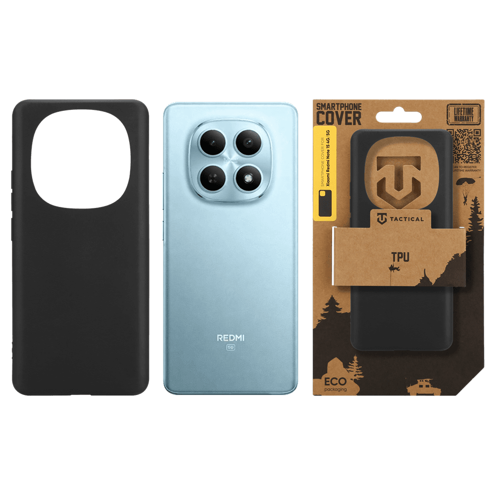 Kryt TPU Tactical pro Xiaomi Redmi Note 15 4G/5G černý - náhled 3