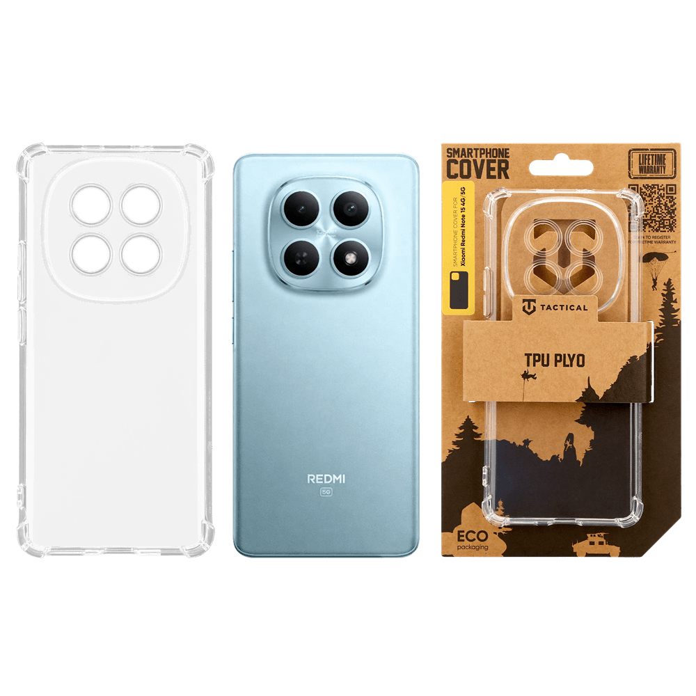 Kryt TPU Tactical Plyo pro Xiaomi Redmi Note 15 4G/5G průhledný - náhled 3