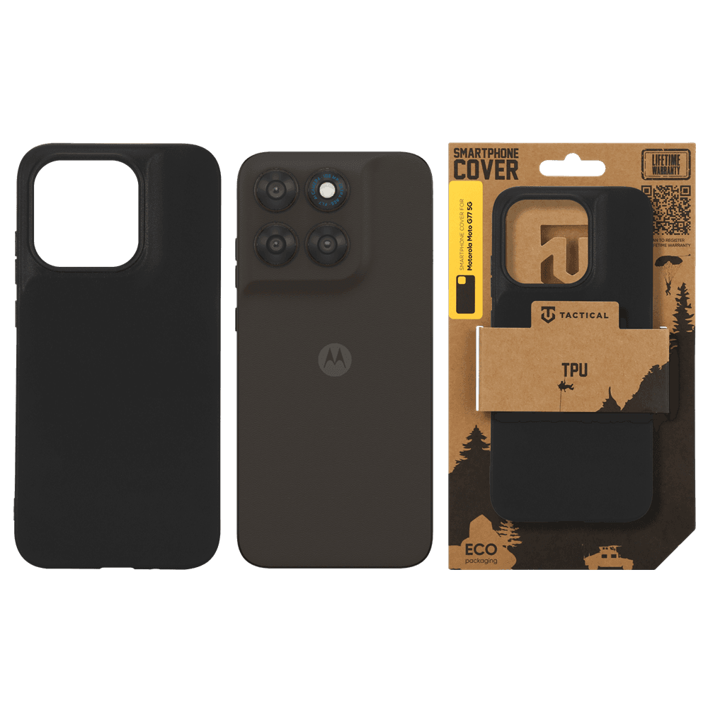 Kryt Tactical TPU pro Motorola Moto G77 5G černý - náhled 3