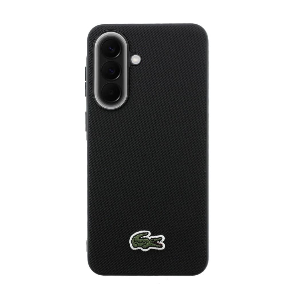 Kryt Lacoste Iconic Petit Pique Woven Logo MagSafe pro Samsung Galaxy A57 černý - náhled 3