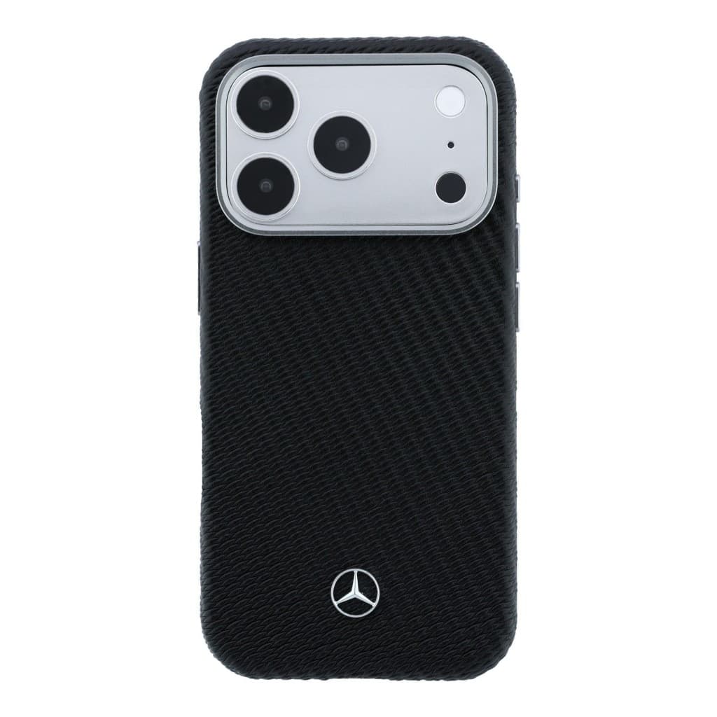 Zadní kryt Mercedes PU Leather Semi Wrap MagSafe pro iPhone 17 Pro černý - náhled 3