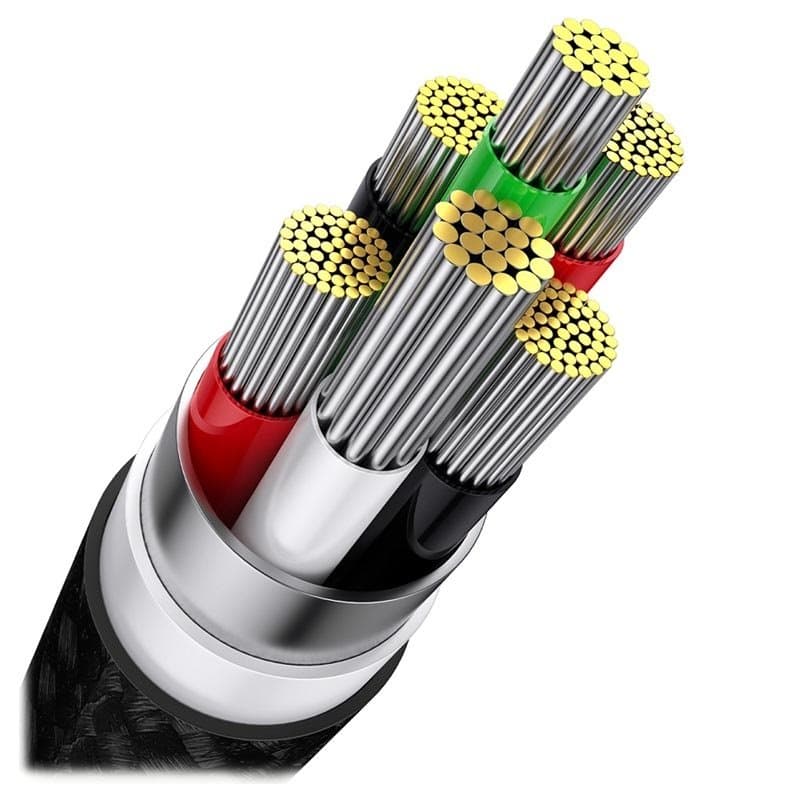 Baseus CASS030001 Flash Series 3v1 Kabel USB-A na USB-C, Lightning, MicroUSB 100W 1.2m Black - náhled 3