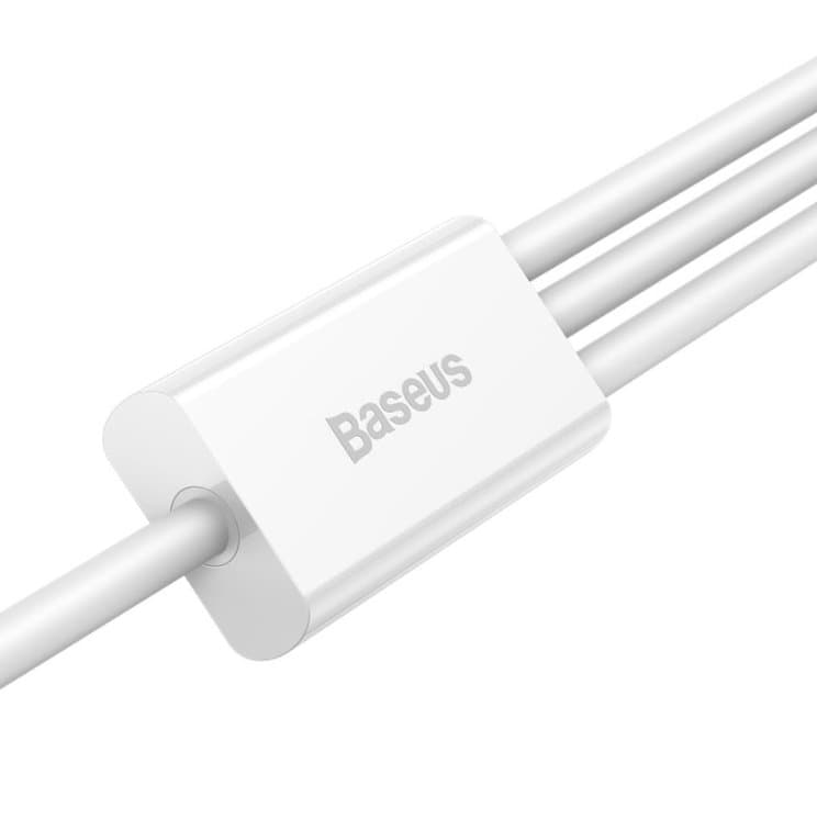 Baseus CAMLTYS-02 Superior Fast Charging Datový Kabel 3v1 USB-C, Lightning, MicroUSB 1.5m White - náhled 3