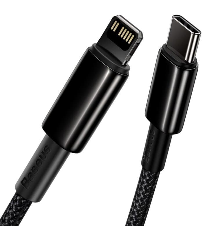 Baseus CATLWJ-A01 Tungsten Gold Fast Charge Kabel USB-C to Lightning  20W 2m Black - náhled 3