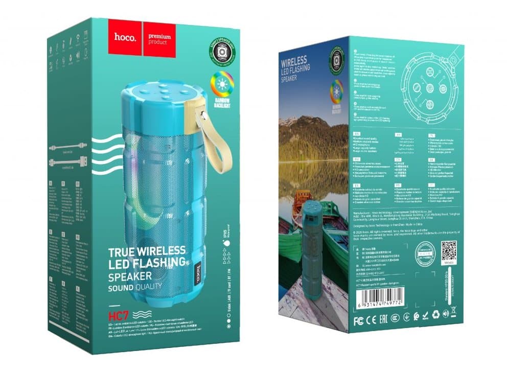 HOCO Bluetooth Speaker Pleasant Sport HC7 Peacock Blue - náhled 3
