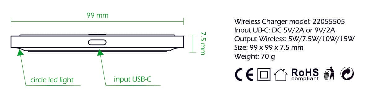 Swissten wireless nabíječka 15w černá - náhled 3