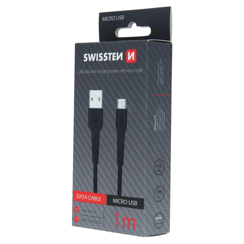 Datový kabel swissten usb / micro usb 1,0 m černý - náhled 3